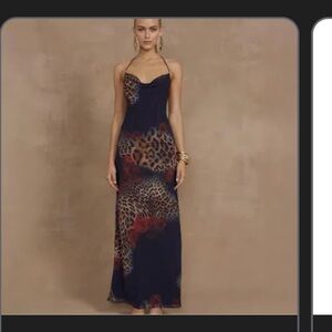 Runaway the label Benito Maxi dress - black leopard